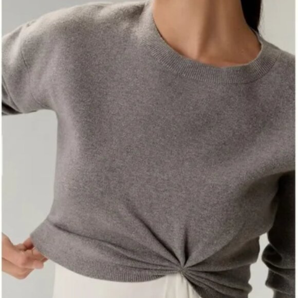 Anthropologie Gray and Cream Knotted Dress - Picture 2 of 7